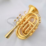 Bb Key Gold-plated Yellow Brass mini Trumpet